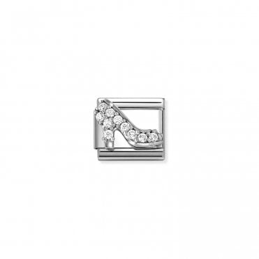 Classic Silver CZ High Heel Charm