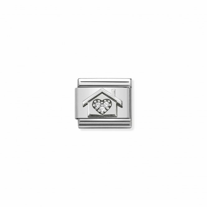 NOMINATION ITALY Classic Silver & CZ Home with Heart Charm