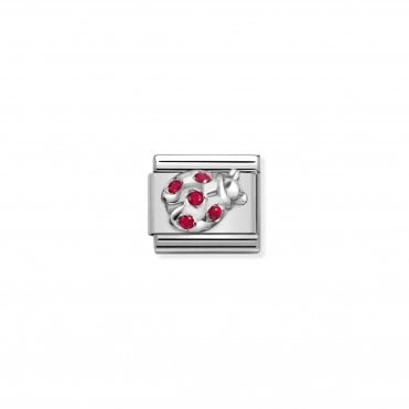 Classic Silver & CZ Ladybug Charm