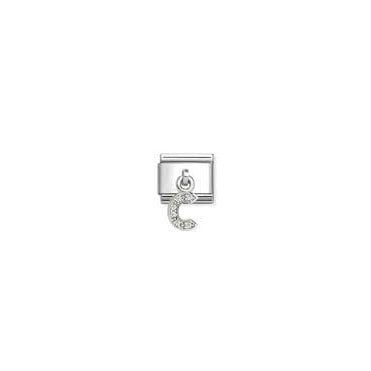 Classic Silver CZ Letter 'C' Pendant Charm
