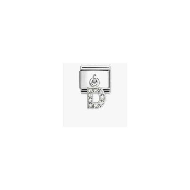 NOMINATION ITALY Classic Silver CZ Letter 'D' Pendant Charm