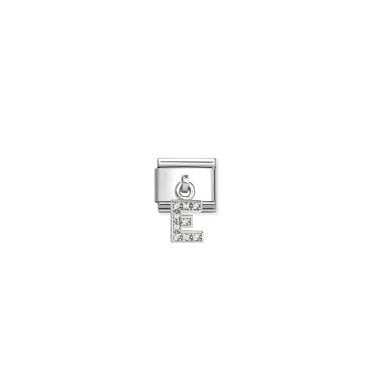 Classic Silver CZ Letter 'E' Pendant Charm