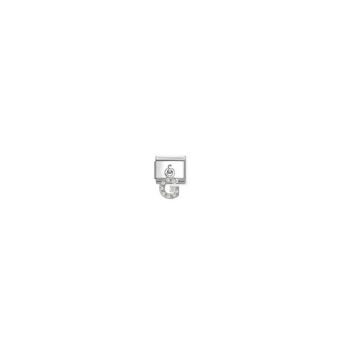 NOMINATION ITALY Classic Silver CZ Letter 'G' Pendant Charm