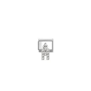 Classic Silver CZ Letter 'H' Pendant Charm