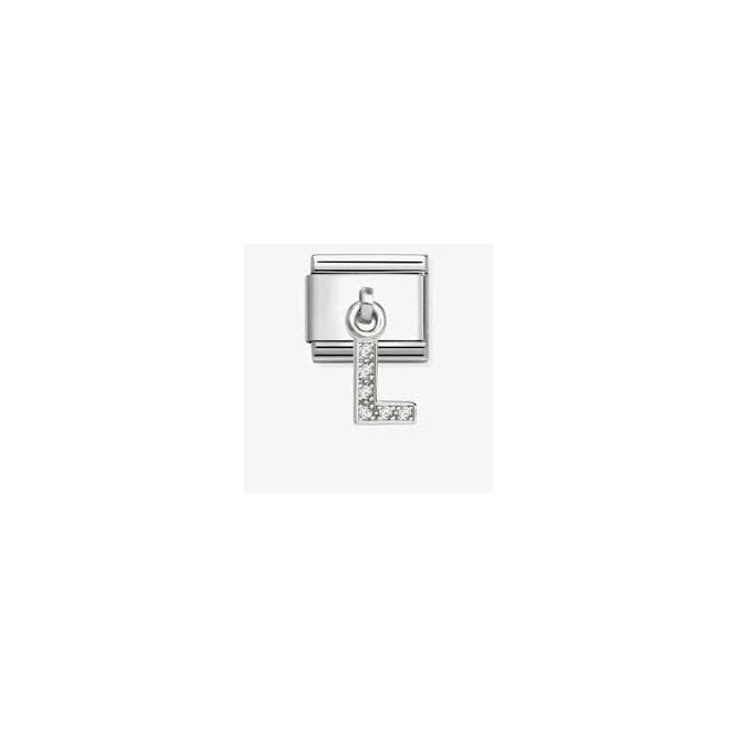 NOMINATION ITALY Classic Silver CZ Letter 'L' Pendant Charm