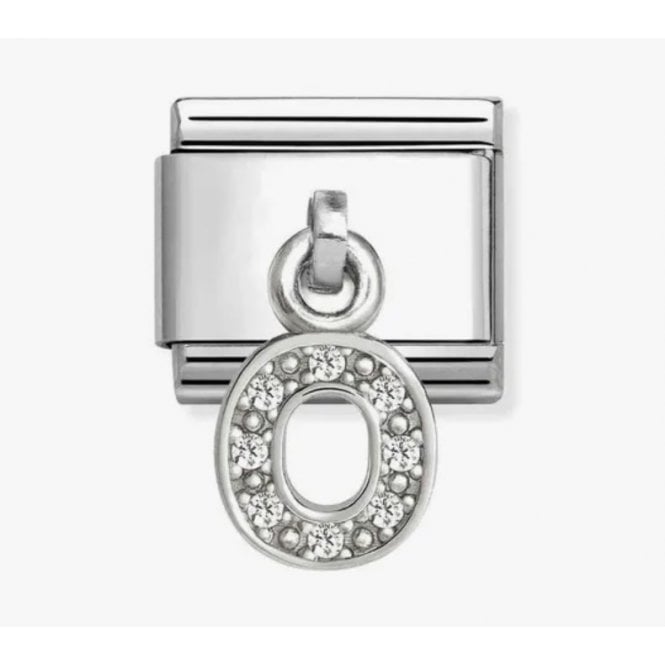 NOMINATION ITALY Classic Silver CZ Letter 'O' Pendant Charm