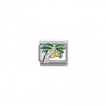 Classic Silver CZ Palm Tree Charm