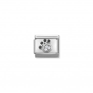 Classic Silver & CZ Pawprint Charm