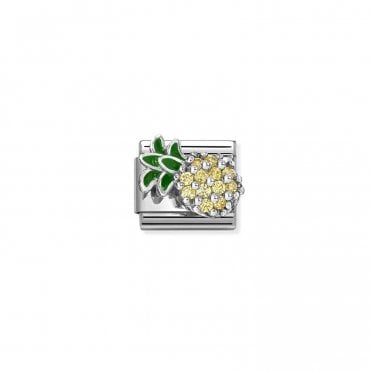 Classic Silver CZ Pineapple Charm
