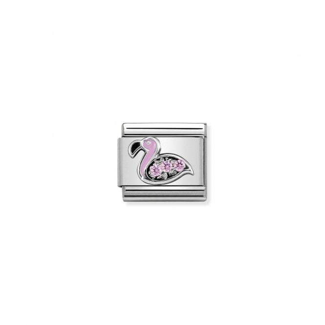 NOMINATION ITALY Classic Silver & CZ Pink Flamingo Charm