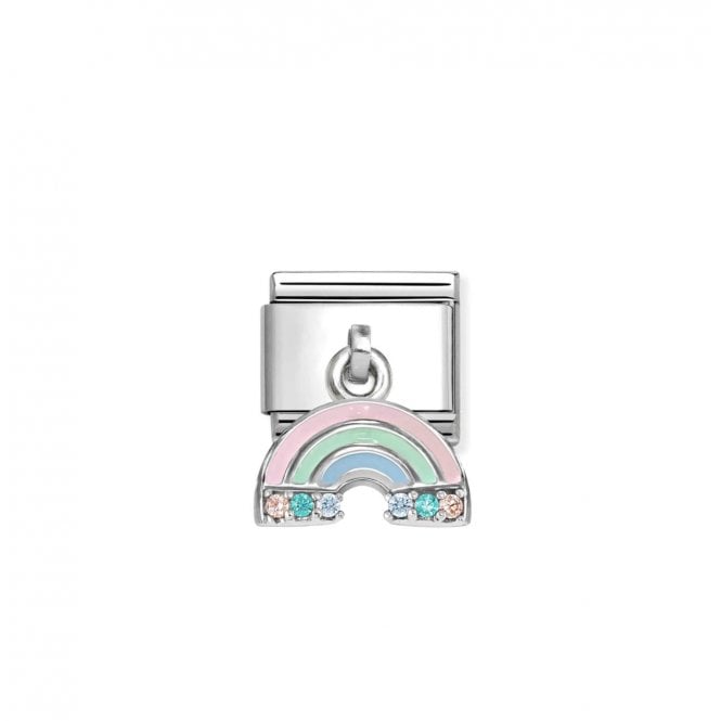NOMINATION ITALY Classic Silver CZ Rainbow Drop Charm