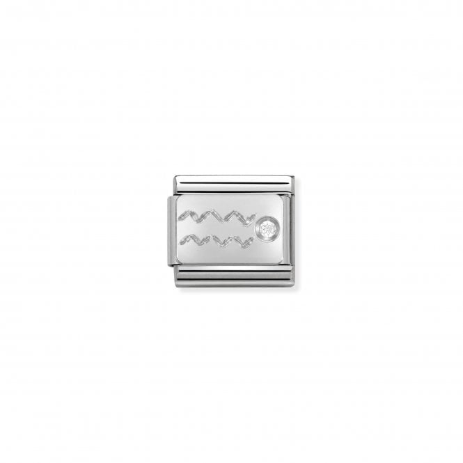 NOMINATION ITALY Classic Silver & CZ Zodiac Aquarius Charm