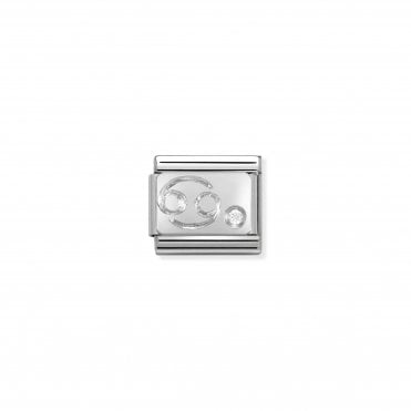 Classic Silver & CZ Zodiac Cancer Charm
