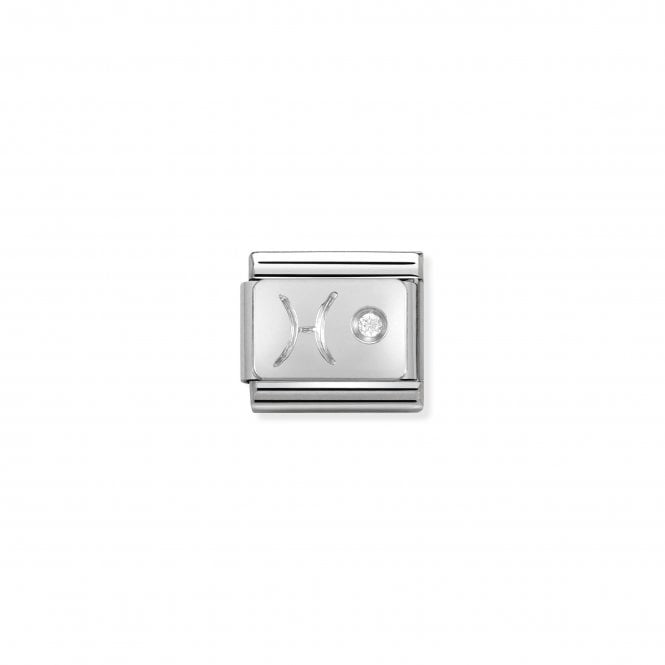 NOMINATION ITALY Classic Silver & CZ Zodiac Pisces Charm