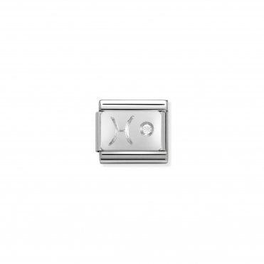 Classic Silver & CZ Zodiac Pisces Charm