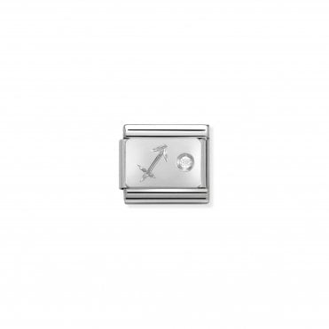 Classic Silver & CZ Zodiac Sagittarius Charm