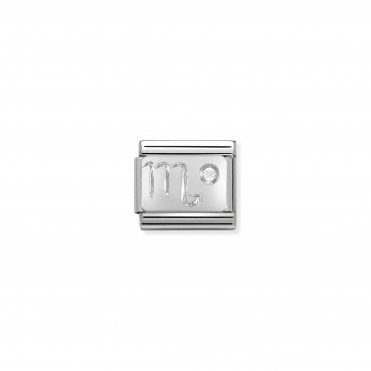 Classic Silver & CZ Zodiac Scorpio Charm