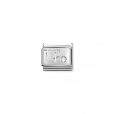 Classic Silver & CZ Zodiac Virgo Charm