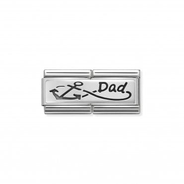 Classic Silver Dad Infinity Double Charm