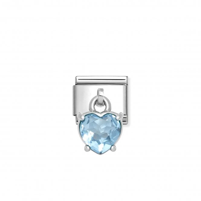 NOMINATION ITALY Classic Silver Dangle Blue Heart CZ Charm