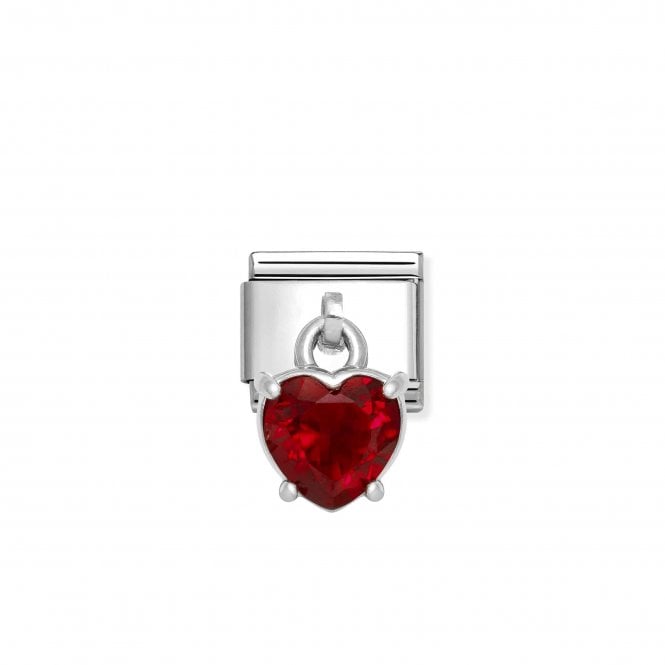 NOMINATION ITALY Classic Silver Dangle Red Heart CZ Charm