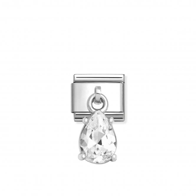 NOMINATION ITALY Classic Silver Dangle White Drop CZ Charm