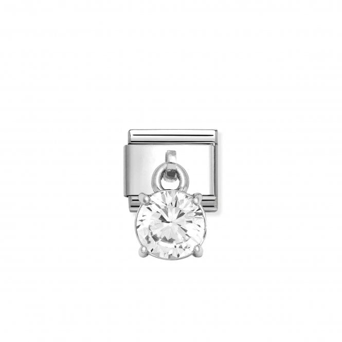 NOMINATION ITALY Classic Silver Dangle White Round CZ Charm