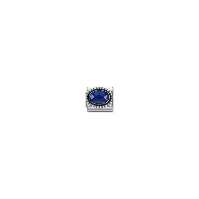 NOMINATION ITALY Classic Silver Dark Blue CZ Beaded Setting Charm