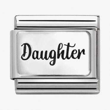Classic Silver Daughter Plate Charm