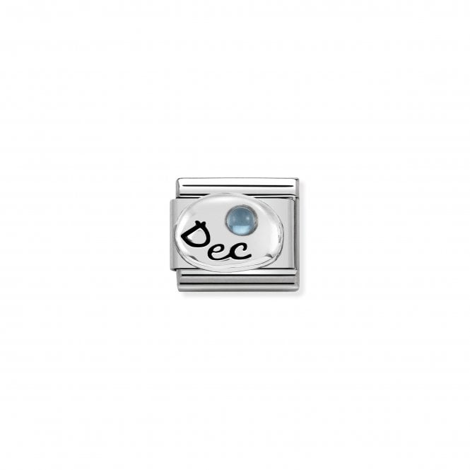 NOMINATION ITALY Classic Silver December Light Blue Topaz Charm