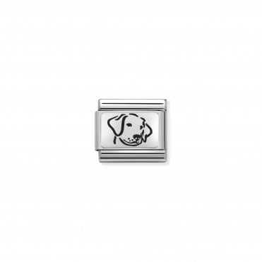Classic Silver Dog Face Charm