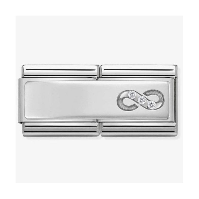 NOMINATION ITALY Classic Silver Double Link CZ Infinity Symbol Charm