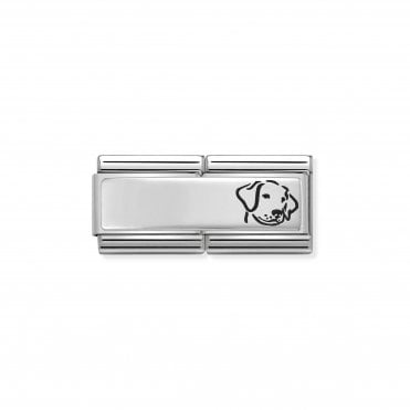 Classic Silver Double Link Dog Charm