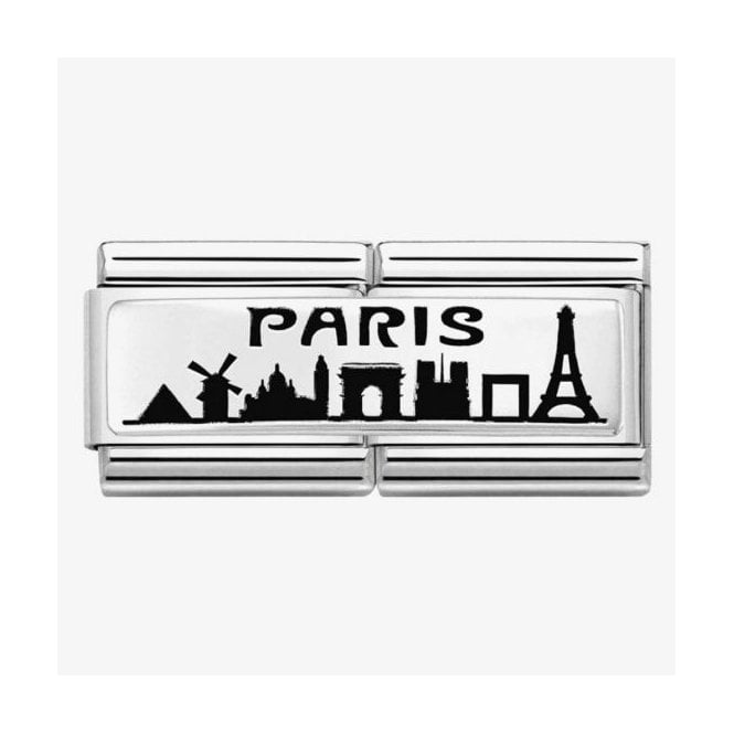 NOMINATION ITALY Classic Silver Double Link Paris Skyline Charm