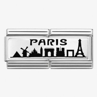Classic Silver Double Link Paris Skyline Charm