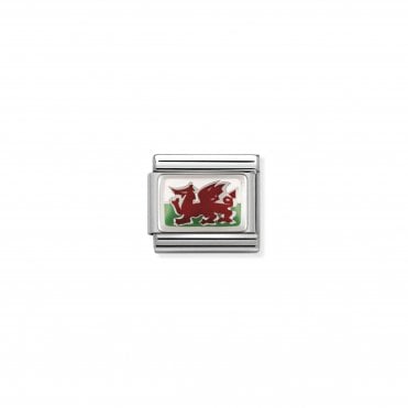 Classic Silver & Enamel Wales Charm