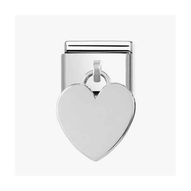 NOMINATION ITALY Classic Silver Engravable Heart Pendant Charm