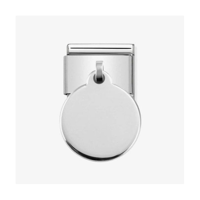 NOMINATION ITALY Classic Silver Engravable Round Pendant Charm