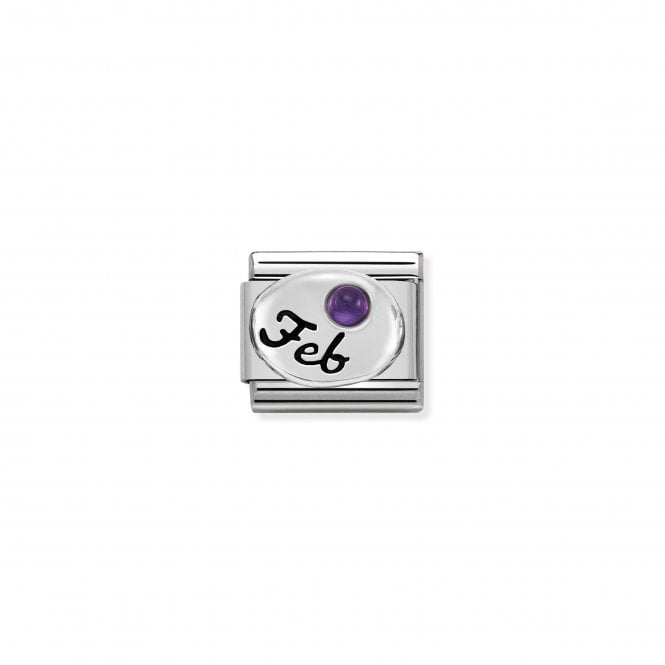 NOMINATION ITALY Classic Silver February Amethyst Charm