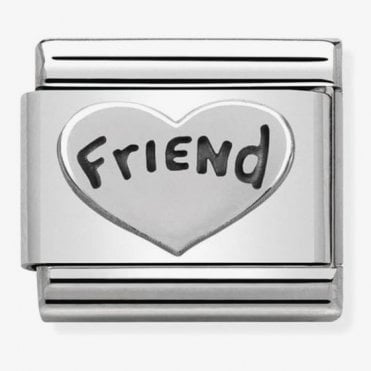 Classic Silver Friend Heart Charm