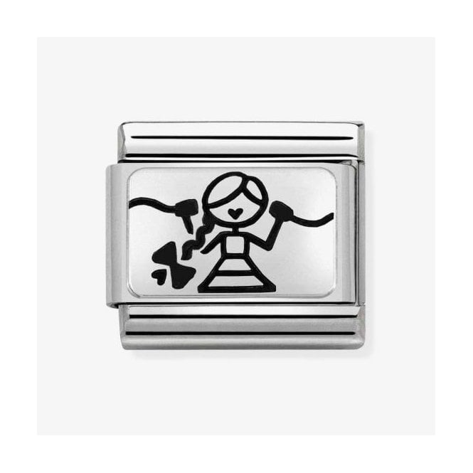 NOMINATION ITALY Classic Silver Girl with Braid Charm