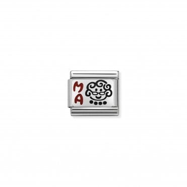Classic Silver Grandma Face Charm