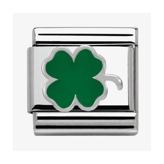 NOMINATION ITALY Classic Silver Green Clover Charm