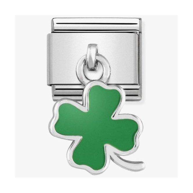 NOMINATION ITALY Classic Silver Green Four-Leaf Clover Charm