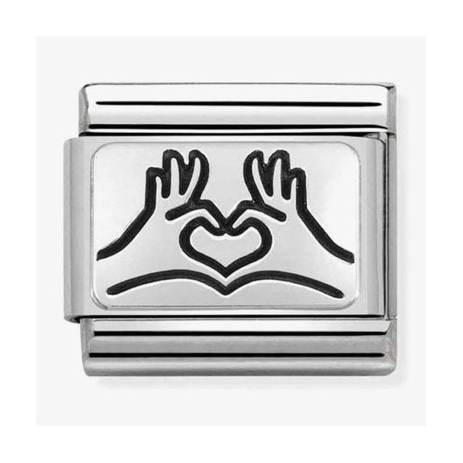NOMINATION ITALY Classic Silver Heart Hands Charm