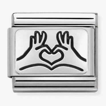 Classic Silver Heart Hands Charm