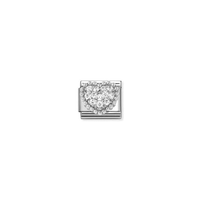 NOMINATION ITALY Classic Silver Heart with White CZ Charm
