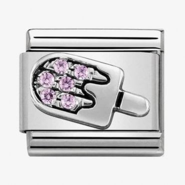 Classic Silver Ice Cream with CZ Charm
