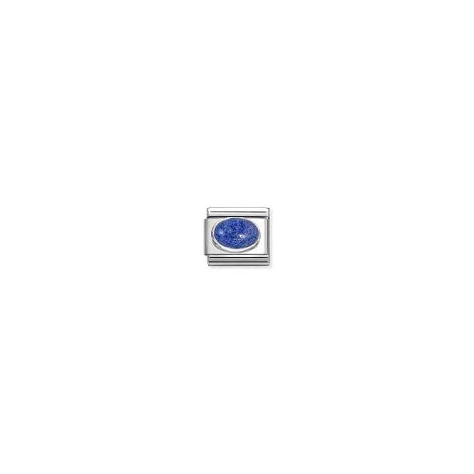 NOMINATION ITALY Classic Silver Lapis Lazuli Stone Charm