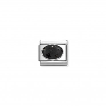 Classic Silver Lava stone Matt Charm